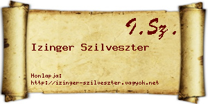 Izinger Szilveszter névjegykártya