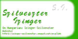 szilveszter izinger business card